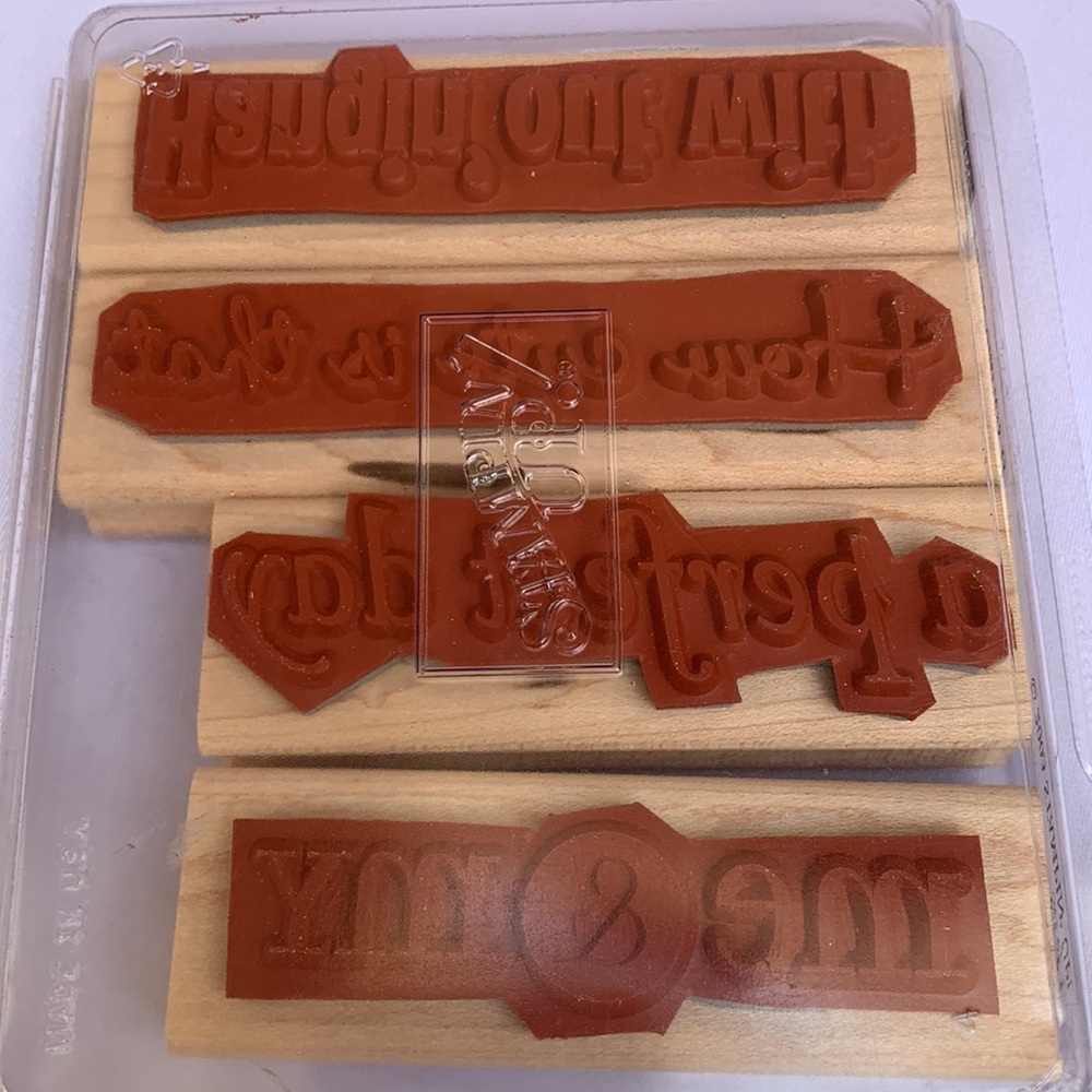 Stampin' Up PHRASE STARTERS II Mounted Wood Stamp Set RETIRED - Picture 2 of 3